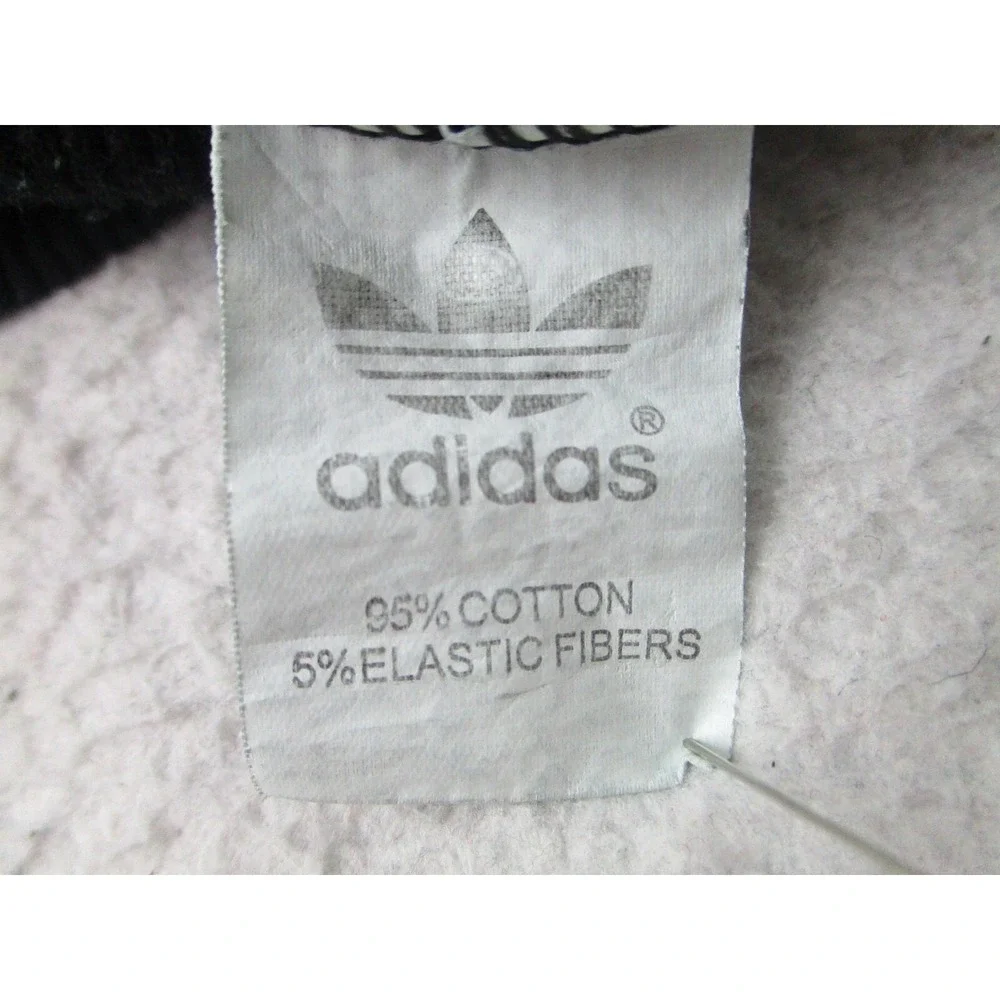 VTG Adidas Sweater‎ Mens 2XL Trefoil Crewneck Universal Black White Sweatshirt